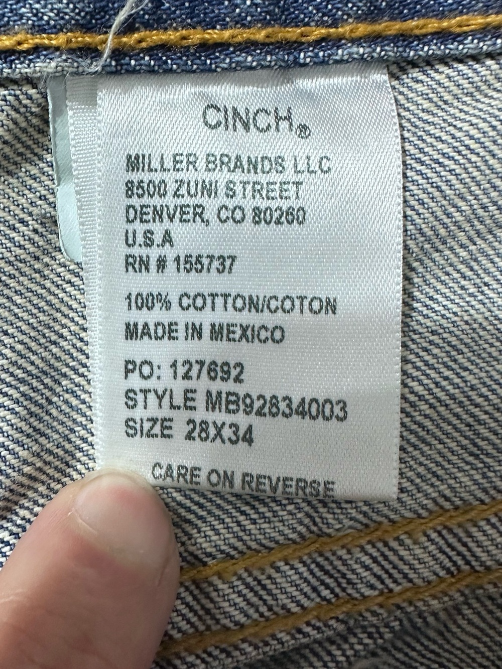 NWT Cinch White Label Men's 28X34 Straight Leg Relaxed Mid Rise Jeans Western - Picture 4 of 4